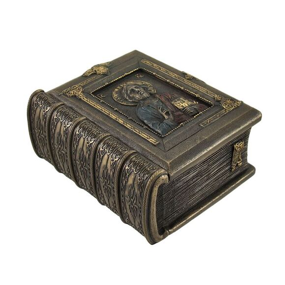 Christ Pantocrator Book Shaped Trinket Box - Picture 1 of 4